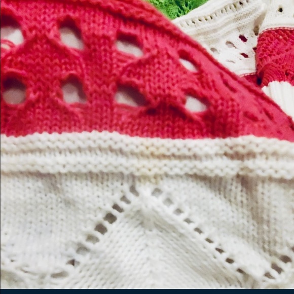 City Girl by Nancy Bolen Color Block Knit Crochet Sweater Sz. S - Picture 9 of 9